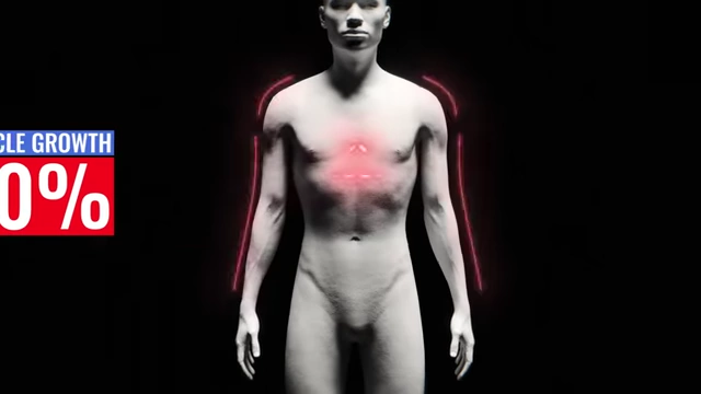 Graphic indicating that participants achieved approximately 20% muscle growth over the 10-week study period.