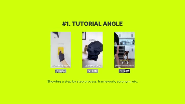 Examples of the 'Tutorial Angle' showing step-by-step processes in short-form videos