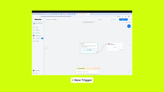 Setting up a new automation trigger in ManyChat