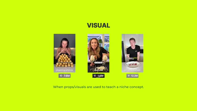 Examples of the 'Visual' video format, using props and visual aids to teach a concept