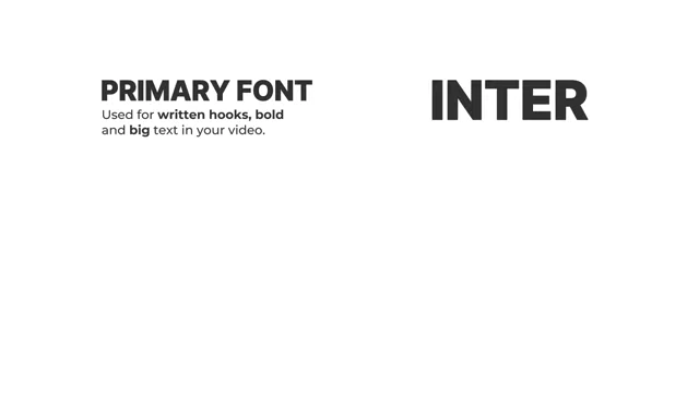 Example of a primary font (Inter) for written hooks and bold text
