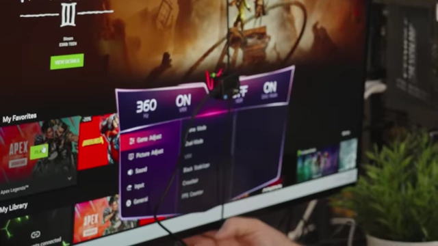 LG monitor settings menu showing the 360Hz dual-mode option