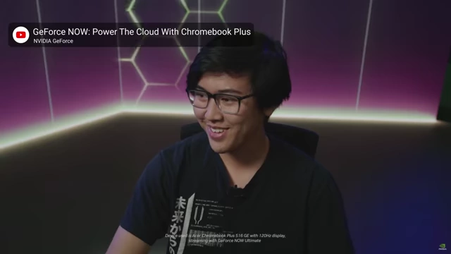 Image showing a person using GeForce NOW on a Chromebook