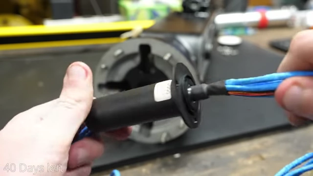 A slip ring, which allows electrical signals to pass through a rotating joint