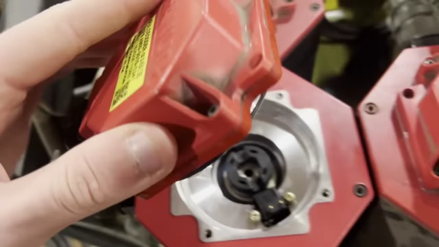 An encoder component from the back of a motor