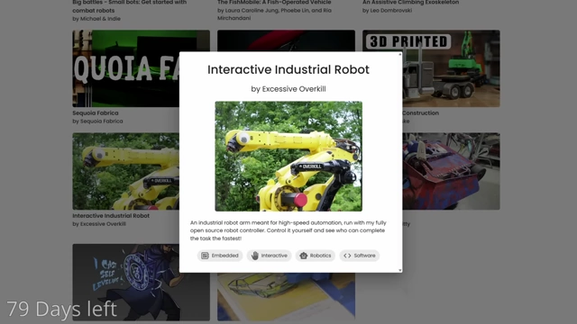 A screenshot of the OpenSauce exhibit submission page showing an "Interactive Industrial Robot"