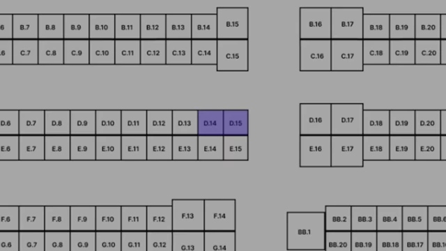 A floor plan of an event layout, showing an 8x6 ft exhibit space