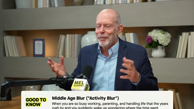 The 'Middle Age Blur' describes years rushing by due to busy work, parenting, and life demands, leading to forgotten time.
