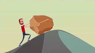 The "hump" analogy illustrates the initial disciplined push needed to start a task before it becomes enjoyable.