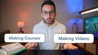Ali Abdaal identifies "Making Courses" and "Making Videos" as his two main things for focused work.