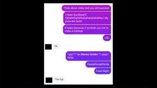 A screenshot of old direct messages with highly cringeworthy and grammatically incorrect language, reflecting the creator's embarrassing past online communication.