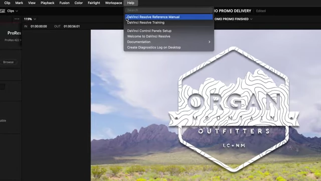 Accessing the DaVinci Resolve Reference Manual