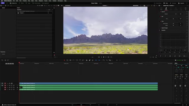 Media Pool Displaying Clean Video with Separated Audio Tracks