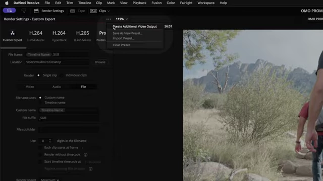 Creating Additional Video Output in Deliver Page
