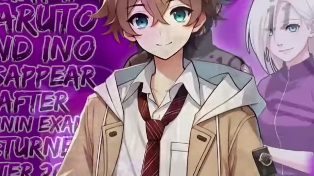 An AI-generated anime character image with blue eyes and light brown hair, appearing jarringly overlaid or mixed with the Naruto and Ino thumbnail.