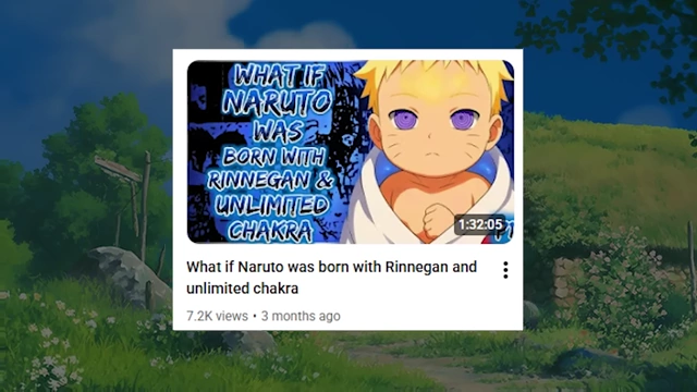 A YouTube thumbnail for "What if Naruto was born with Rinnegan & unlimited Chakra."
