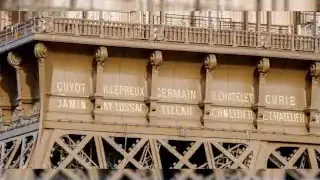 Names of scientists engraved on the Eiffel Tower.