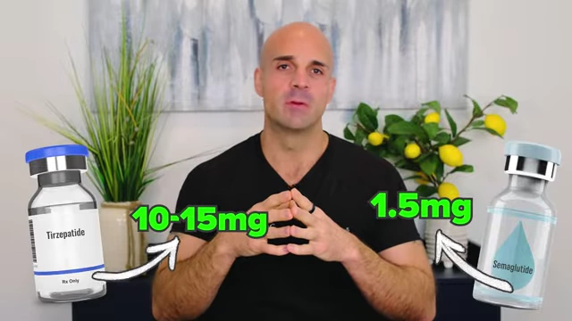 Tirzepatide and Semaglutide vials with indications for high doses (10-15mg and 1.5mg respectively)