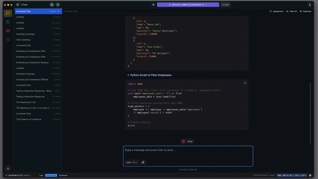Deepseek R1 generating Python script output