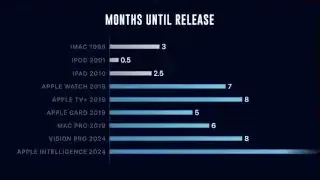 Months until product release comparison chart