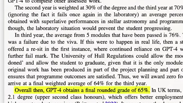 论文指出GPT-4在物理学士学位中获得65%的成绩