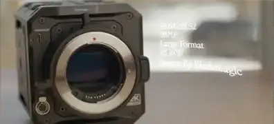 Close-up of the camera's sensor with dimensions and pixel count overlaid