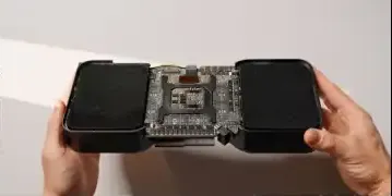 5090 GPU partially disassembled, showing internal components