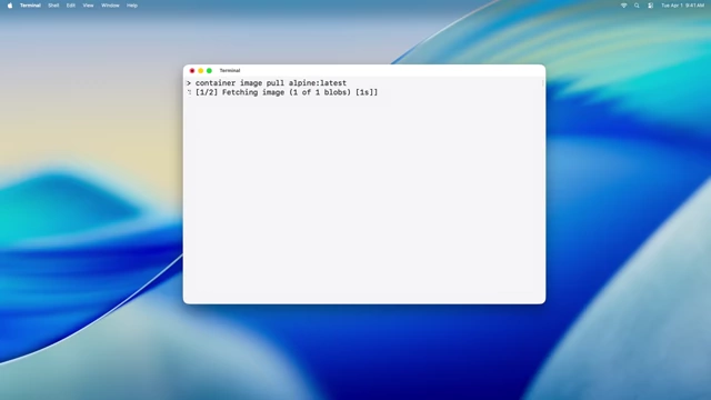 Pulling an image using the `container image pull` command
