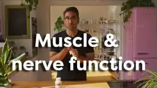 The text 'Muscle & nerve function' displayed, highlighting a key role of magnesium.