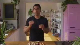 The speaker indicating that adding food sources of Vitamin D, like those shown, helps supplement intake.