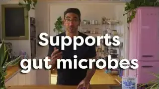 The text 'Supports gut microbes' displayed, referring to the benefits of berries.