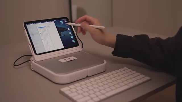 The portable Mac Mini setup with an iPad Mini display and external keyboard