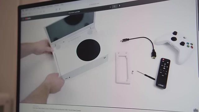 Screenshot of a YouTube video showing a portable Xbox console