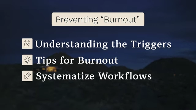 Strategies for preventing burnout