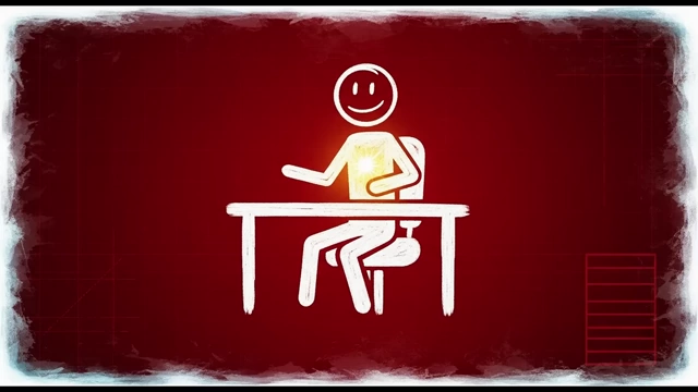A person sitting at a desk with a glowing heart, representing intrinsic motivation and internal satisfaction.