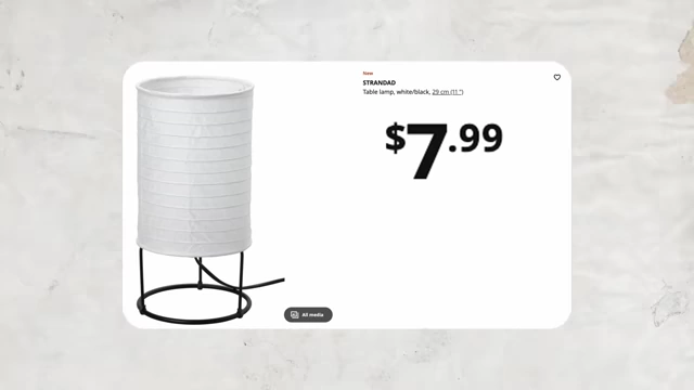 The STRANDAD table lamp priced at $7.99 CAD