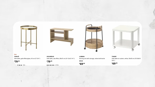 A comparison of several other side tables from IKEA with their prices, showing the GRIMSARBO's value