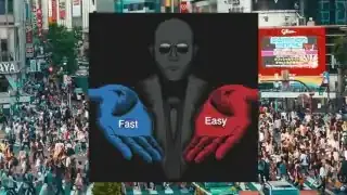 An image of a person being offered "Fast" or "Easy" options, symbolizing the desire for quick and comfortable results