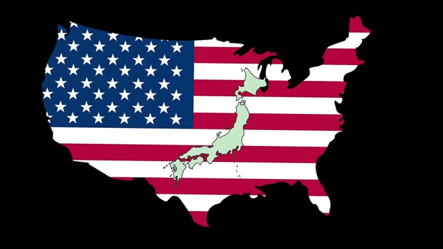 Map illustrating Japan's land area overlaid on the United States