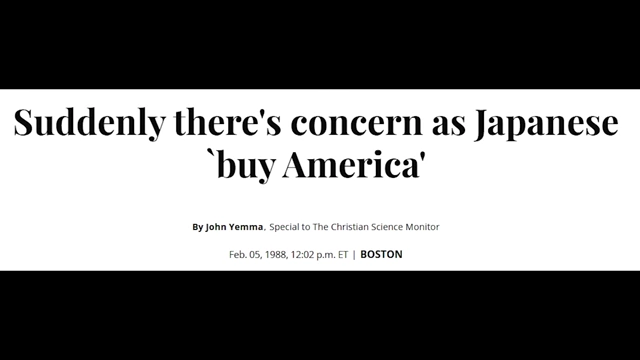 News headline: "Suddenly there's concern as Japanese 'buy America'"
