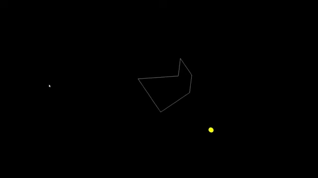The failed JavaScript animation attempt by Devstral, showing a non-hexagon shape and a ball moving off-screen.