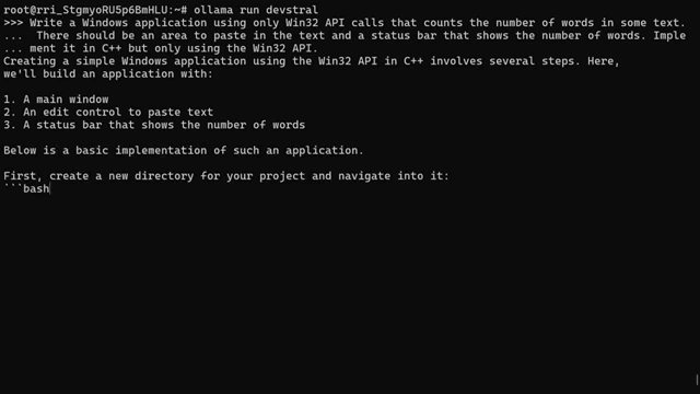 The prompt for the C++ Windows application task, specifying Win32 API calls for a word counter.