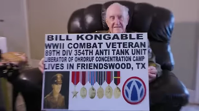 Bill Kongable, a WWII combat veteran of the 89th Division Anti-Tank Unit, liberator of Ohrdruf concentration camp.