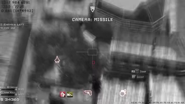 A missile's perspective from above further visualizes the "zooming out" effect of meditation, making daily worries appear insignificant.