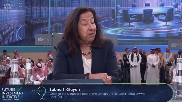 Lubna S. Olayan, Chair of the corporate Board, the Olayan Group; Chair, Saudi Awwal Bank (SAB), speaking at the Future Investment Initiative.