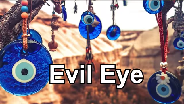 A collection of "Evil Eye" charms, traditionally used for protection against negative energy.