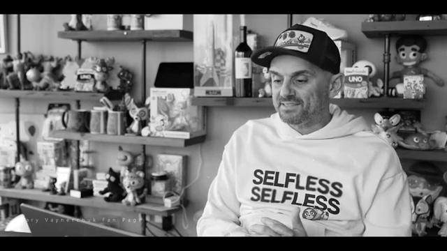 Gary Vaynerchuk emphasizing selflessness in a 'SELFLESS SELFLESS' hoodie