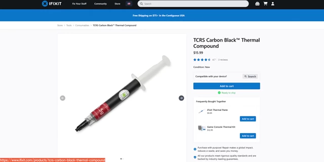 TCRS Carbon Black Thermal Compound, a suitable aftermarket replacement