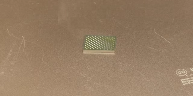 A reballed NAND chip with perfectly formed solder balls
