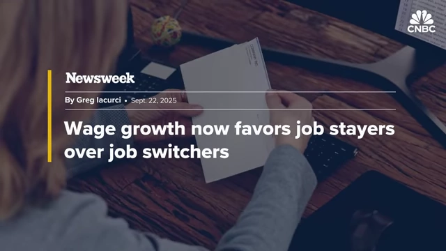 News headline indicating wage growth now favors job stayers over job switchers
